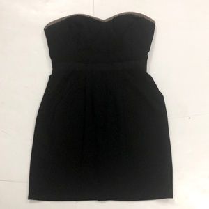 BCBG Maxazria 6 Dress Black Strapless 2 Pocket Bone Side Zipper Back Excellent